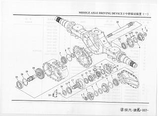 199114320031 Вал проходной среднего моста крупный шлиц HOWO (Хово) SHAANXI (Шанкси) SHACMAN F2000 FOTON