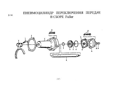 Пневмоцилиндр переключения передач Fuller