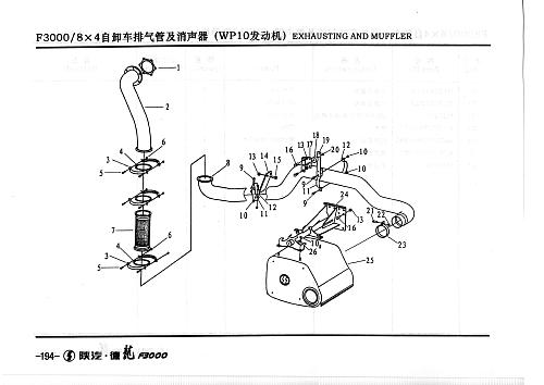 Глушитель F3000 8x4 WP10 SHAANXI (Шанкси) SHACMAN F3000